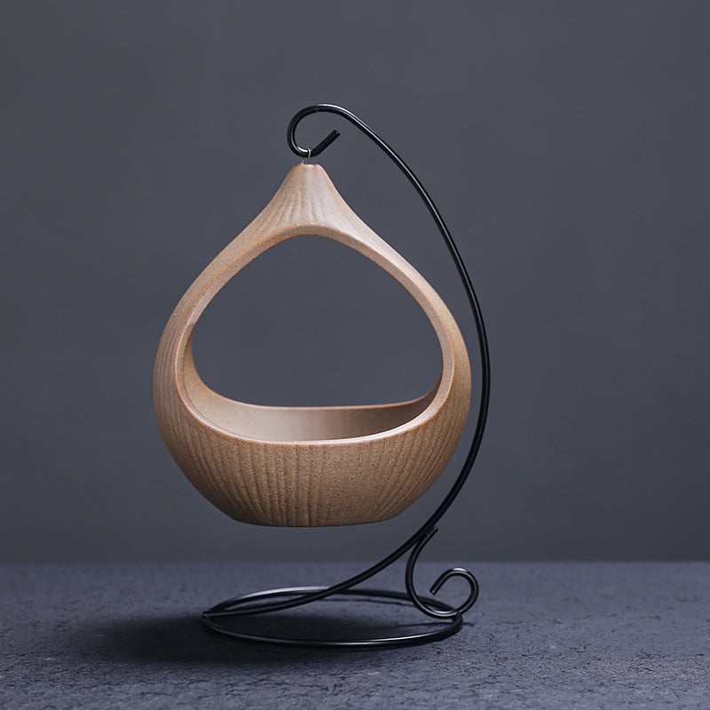 Round teardrop hanging ceramic sage and Palo Santo burning holder