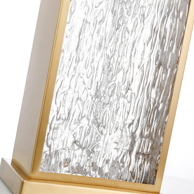 Riviera textured glass gold frame table lamp 1