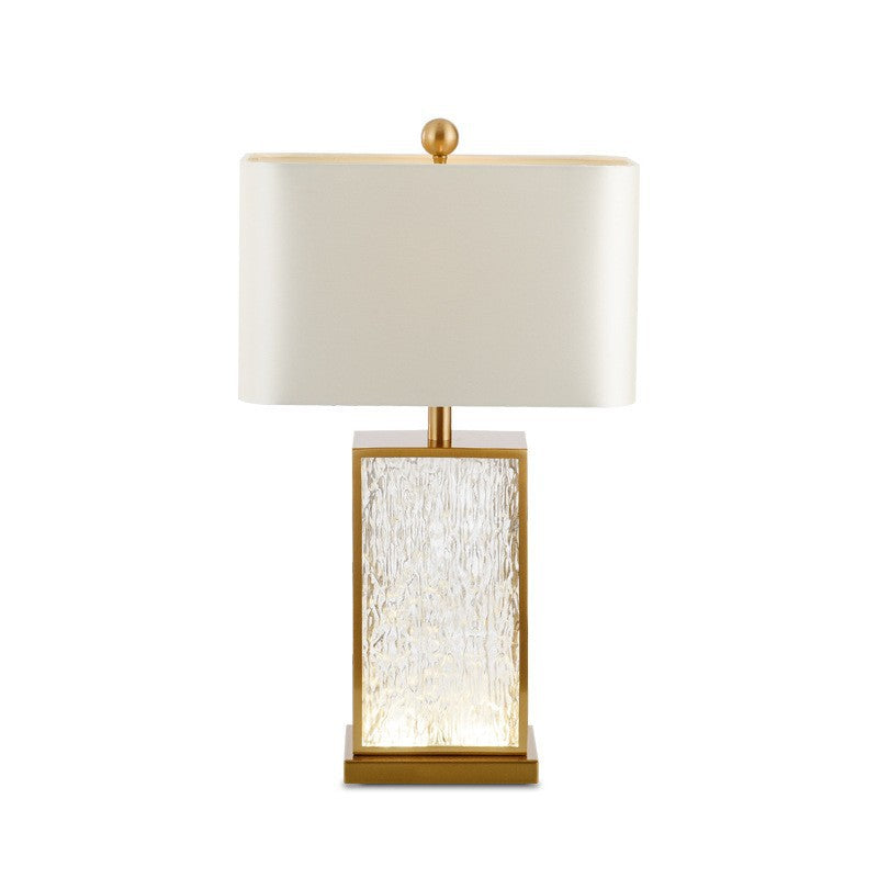 Riviera textured glass gold frame table lamp 2