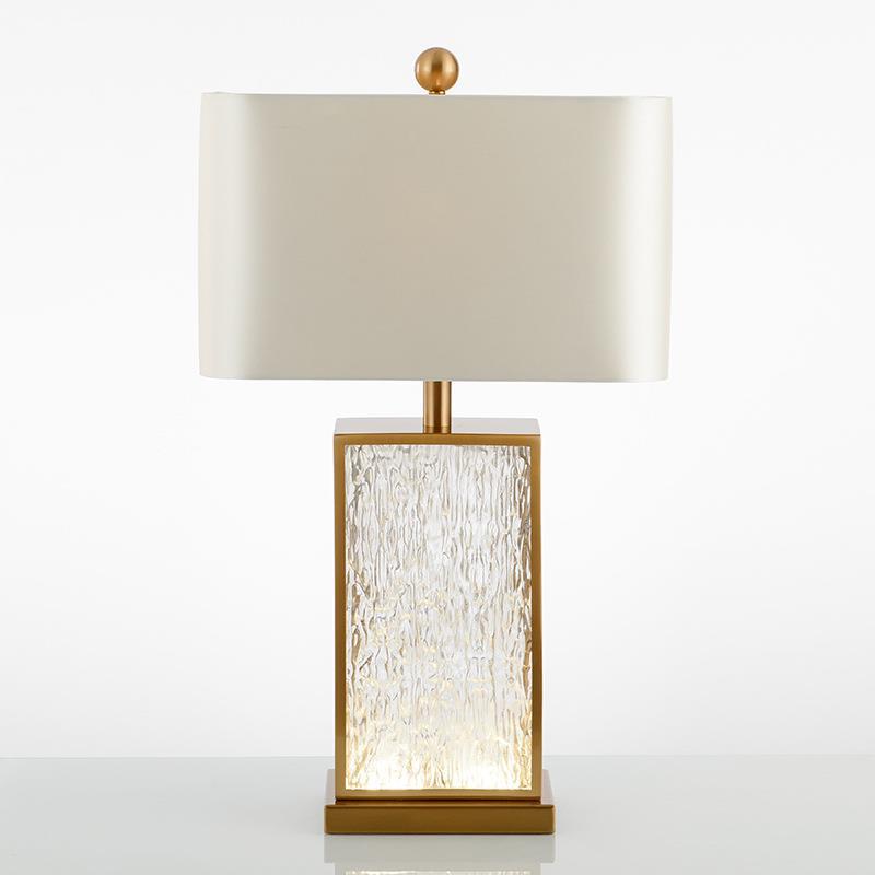Riviera textured glass gold frame table lamp 3