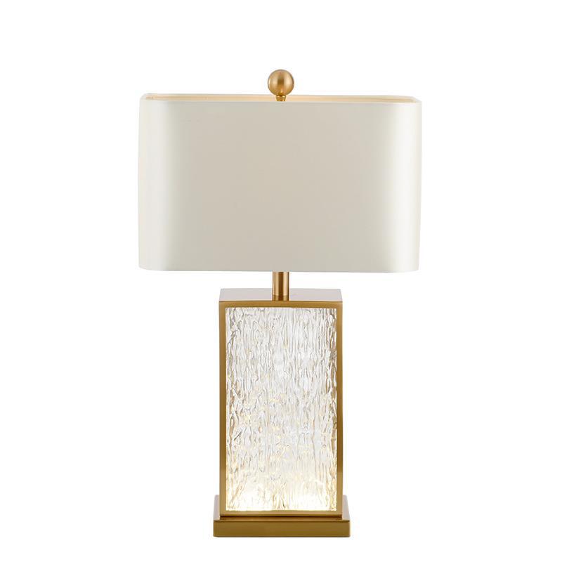 Riviera textured glass gold frame table lamp 4