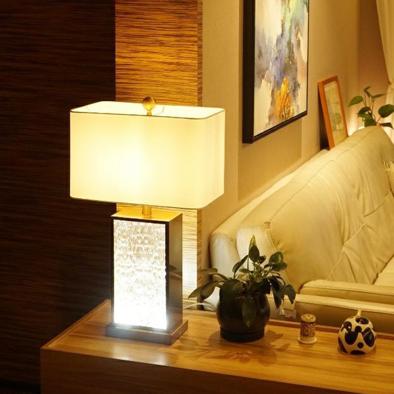 Riviera textured glass gold frame table lamp 5