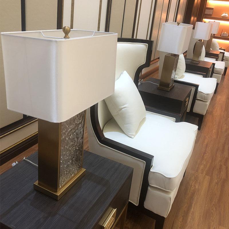 Riviera textured glass gold frame table lamp 6