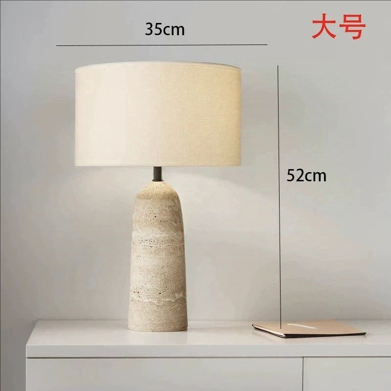Terra Atelier travertine column table lamp 1