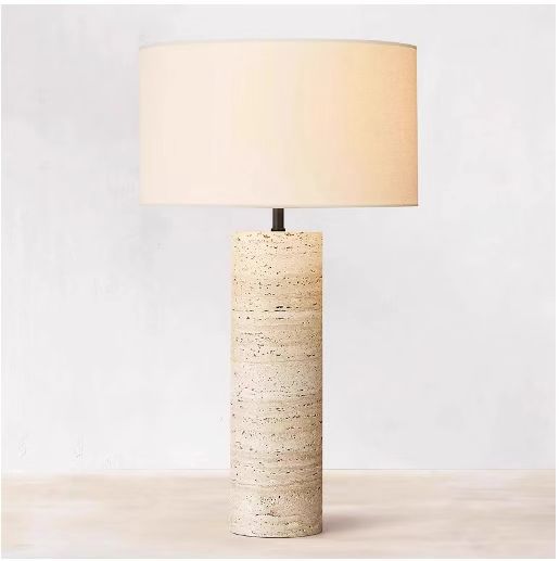 Terra Atelier travertine column table lamp 7