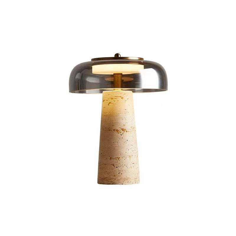 Halo travertine glass dome LED table lamp 3