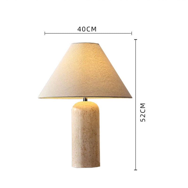 Travertine table lamp dimensions 40cm wide by 52cm high