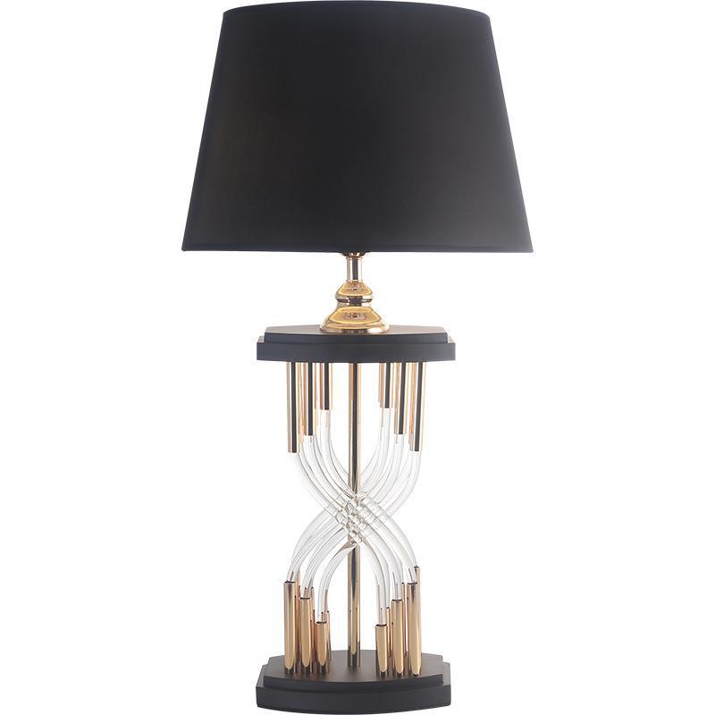 Helix glass rod black shade statement table lamp 2