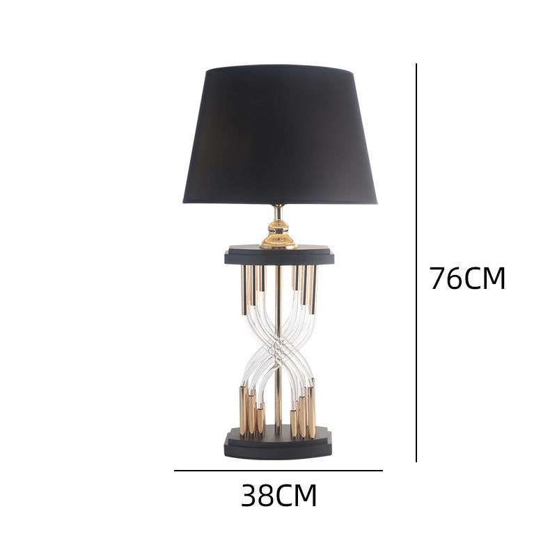 Helix glass rod black shade statement table lamp 4