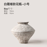 Wabi-Sabi Frost White & Terracotta Ceramic Vase Collection – Sculptural New Chinese Flower Vessels