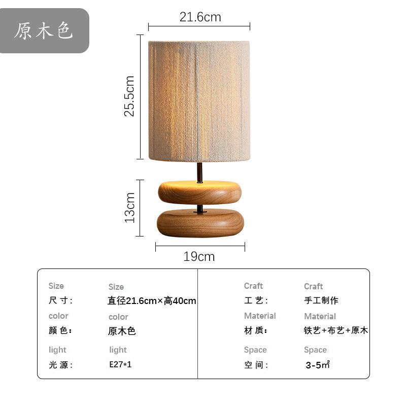Natural wood table lamp dimensions and E27 bulb specification