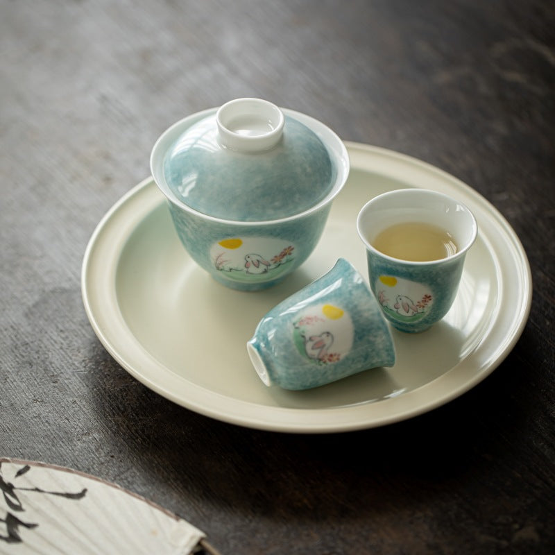 Walnut wood Gongfu tea tray lifestyle presentation for Chinese tea room