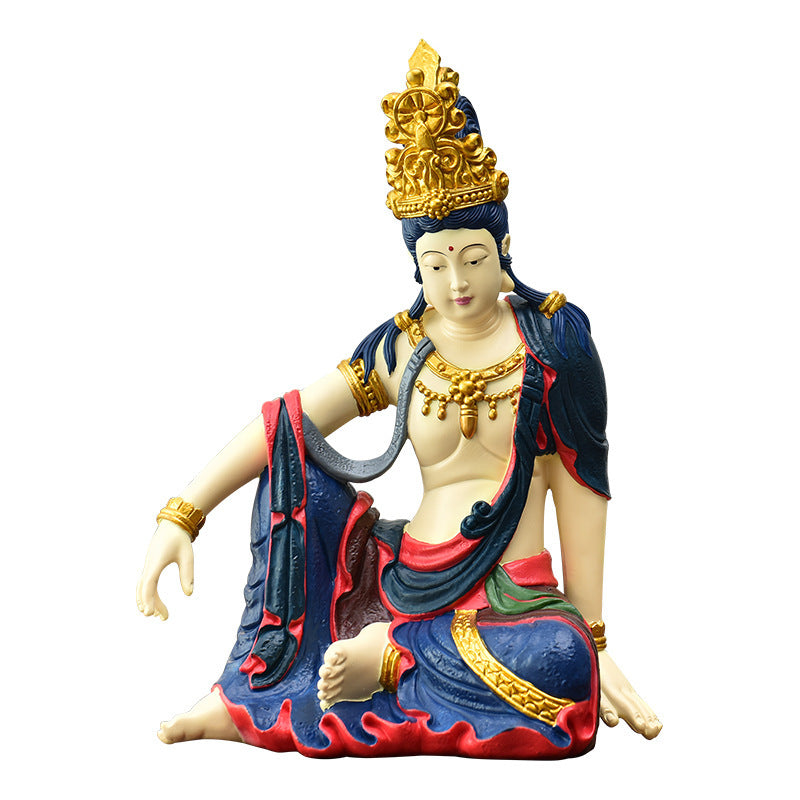 Blue Water Moon Guanyin decorative sculpture on a clean background