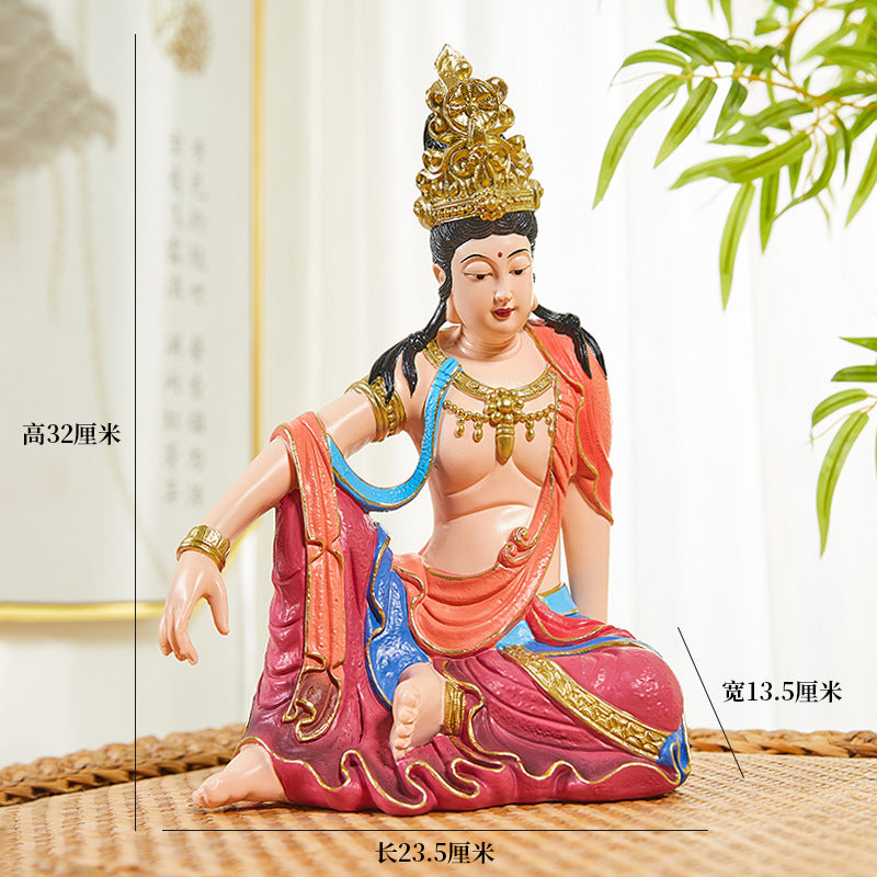 Red Water Moon Guanyin statue for meditation room and spiritual decor