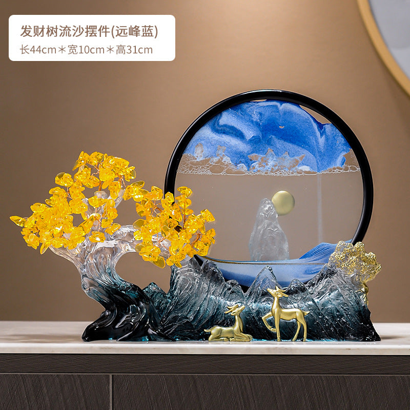 Blue mountain moving sand wealth tree decor