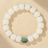 White Jade Bodhi Root Bracelet Collection – 11×12mm & 12mm Green, Peach, Berry, Chestnut & Gradient Wenwan Beads