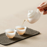 Ice-White Porcelain Chinese Tea Gift Set - Teapot or Gaiwan with Cups