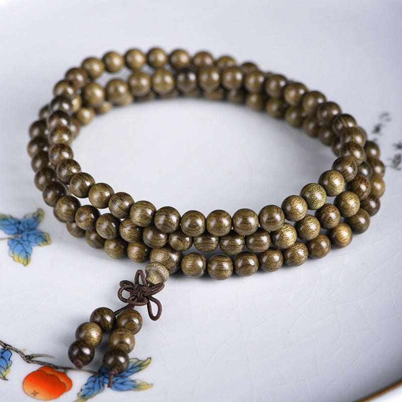 Yinchen golden-thread wood 108-bead prayer and meditation strand