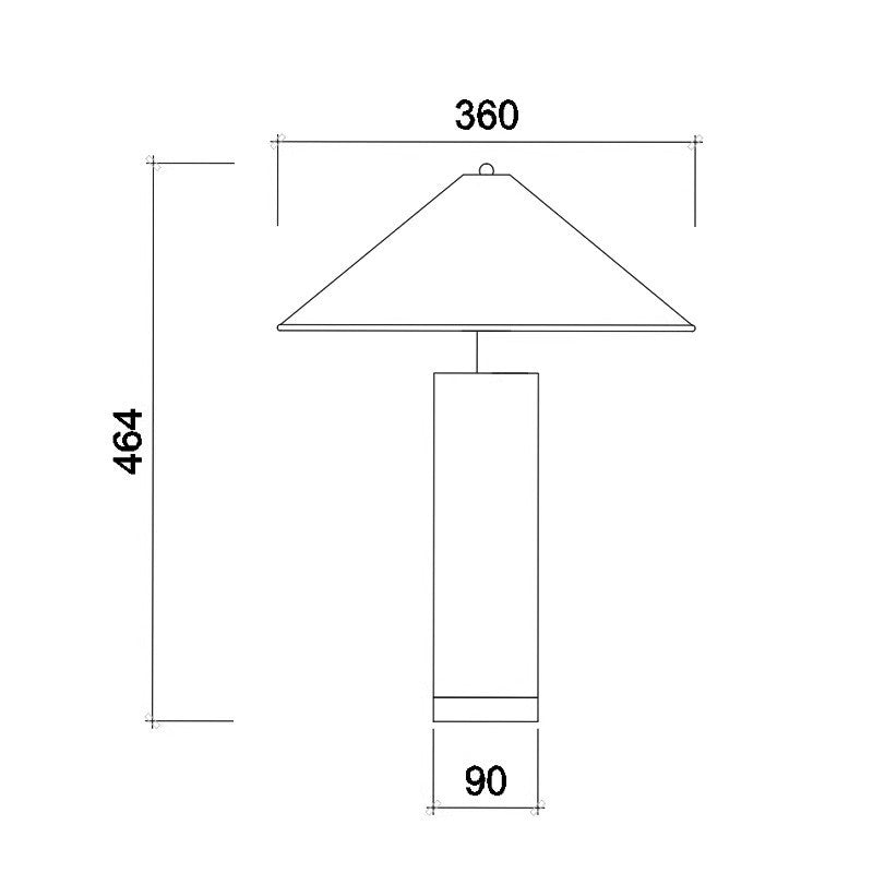 Cloud-stone cone table lamp, approximately 36 cm wide and 46.4 cm high with 9 cm column width
