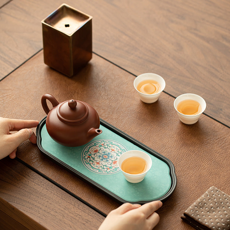 Authentic Vintage Chinese Ceramic Absorbent Dry-Brewing Tea Tray - 22cm Teaware Accessories