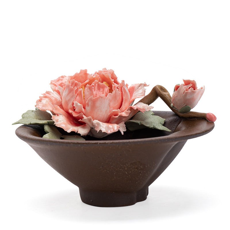 Handcrafted Wood-Fired Peony Gourd Anti-Scald Master Teacup - 85ml Gift Box Suite