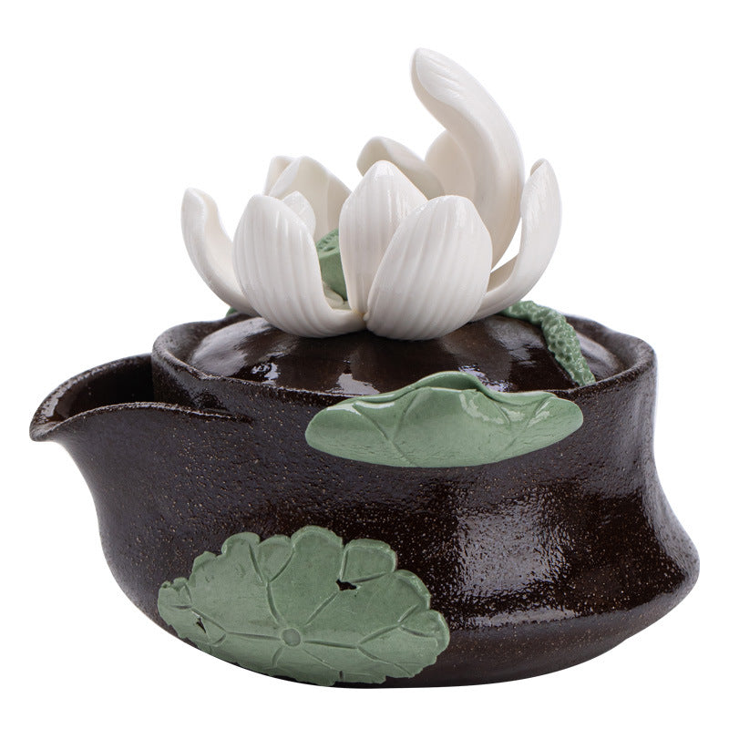 Authentic Jingdezhen Wood-Fired Handcrafted Baoping Easy-Grip Teapot - 160ml Gift Box