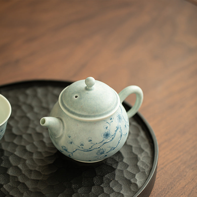 Authentic Jingdezhen Soda-Fired Winter Plum Crackle Ceramic Teapot - 180ml Gongfu Steeping Pot