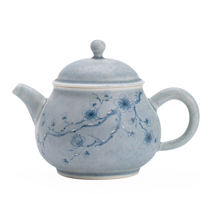 Authentic Jingdezhen Soda-Fired Winter Plum Crackle Ceramic Teapot - 180ml Gongfu Steeping Pot