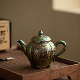 Authentic Jingdezhen Rainbow Flambé Melon-Lobed Ceramic Teapot - 190ml Gongfu Steeping Pot