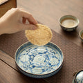 Authentic Jingdezhen Yuan Blue & White Peony Large Pot Bearer Tray - 22cm Teaware Accessories