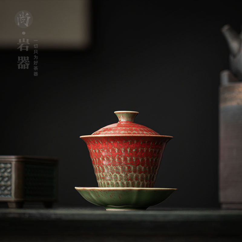 Authentic Artisanal Handcrafted Large San Cai Gaiwan Easy Steeper - 190ml Gongfu Tea Bowl