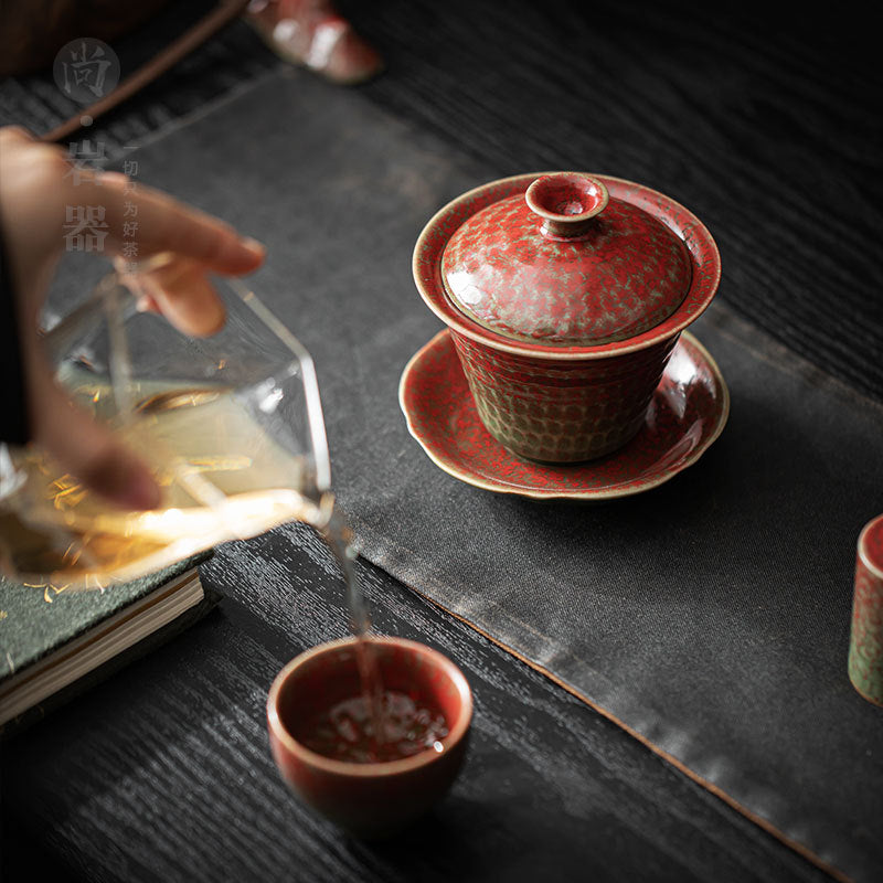 Authentic Artisanal Handcrafted Large San Cai Gaiwan Easy Steeper - 190ml Gongfu Tea Bowl