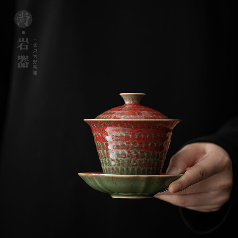 Authentic Artisanal Handcrafted Large San Cai Gaiwan Easy Steeper - 190ml Gongfu Tea Bowl