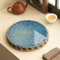 Authentic Jingdezhen Old Rock Clay Taihu Stone Blue Crystalline Pot Bearer Tray - 20cm Teaware Accessories