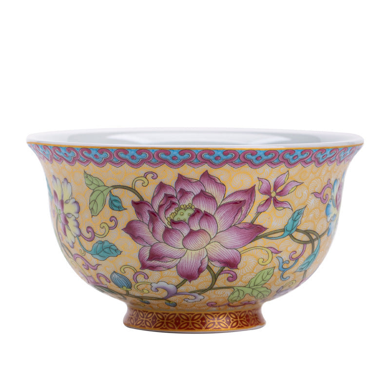 Authentic Jingdezhen Antique Enamel Palace Style Master Teacup - 80ml Gongfu Cup