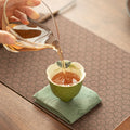 Authentic Rock Mineral White Celadon Gold-Splashed Flared Master Teacup - 80ml Gongfu Cup