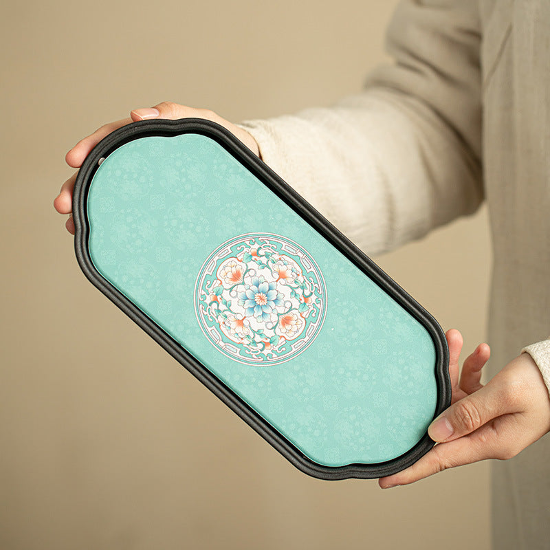Authentic Vintage Chinese Ceramic Absorbent Dry-Brewing Tea Tray - 22cm Teaware Accessories
