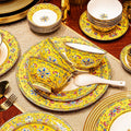 Fuguitang yellow Falangcai luxury porcelain dinnerware set with floral decoration