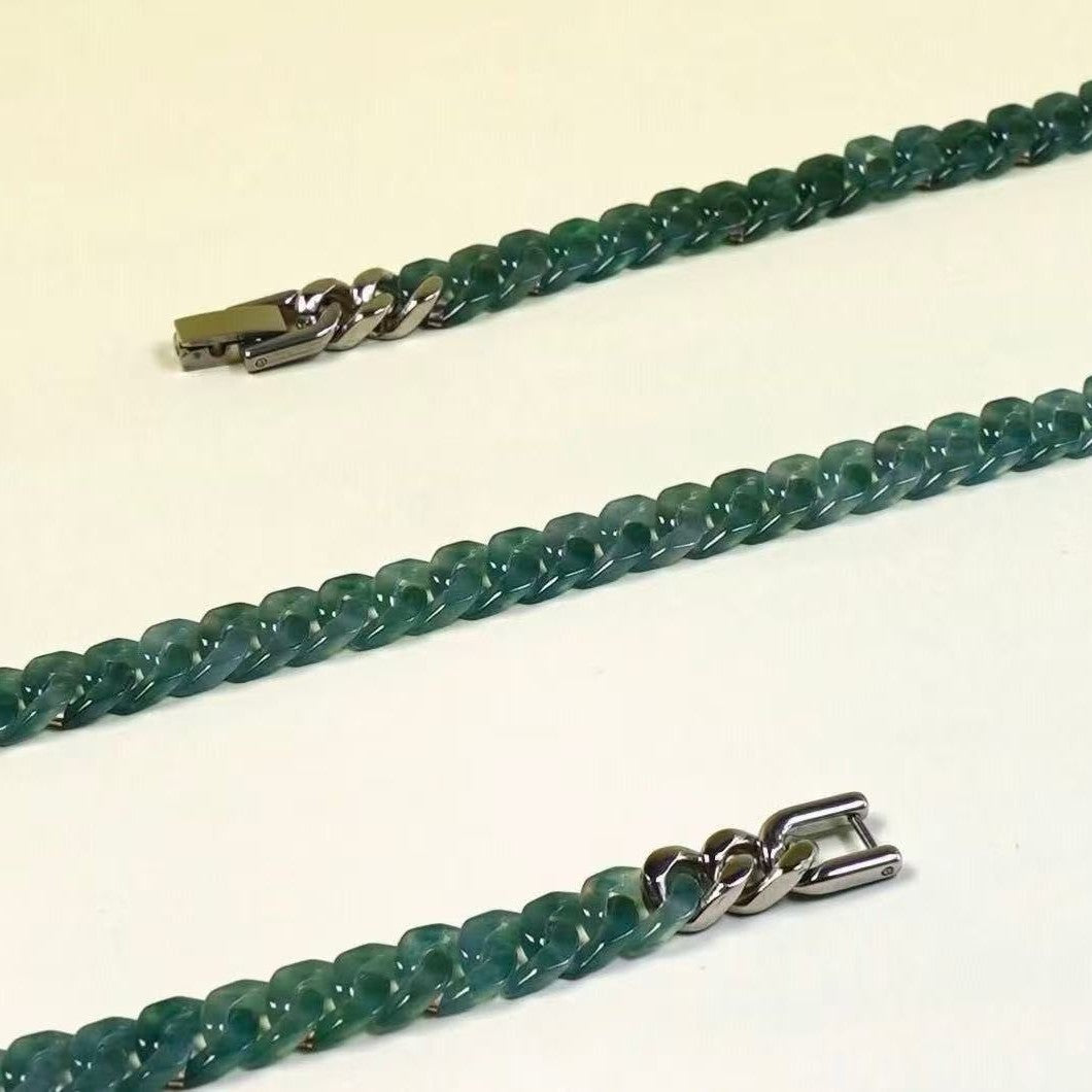 Luxury Grade A jadeite Cuban link bracelet for men and women