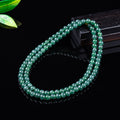 Certified Grade A green jadeite 108 bead mala necklace with 6mm round beads