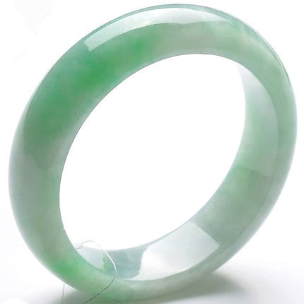 Premium Burmese Grade A jadeite bracelet green floating flower detail
