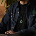 Certified natural Hetian jade dragon peace buckle pendant in lake green