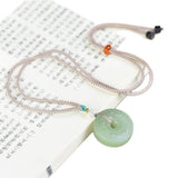 Certified Natural Hetian Jade Lotus Peace Buckle Pendant – Clear Lake Green 29 mm Fortune Lotus Necklace