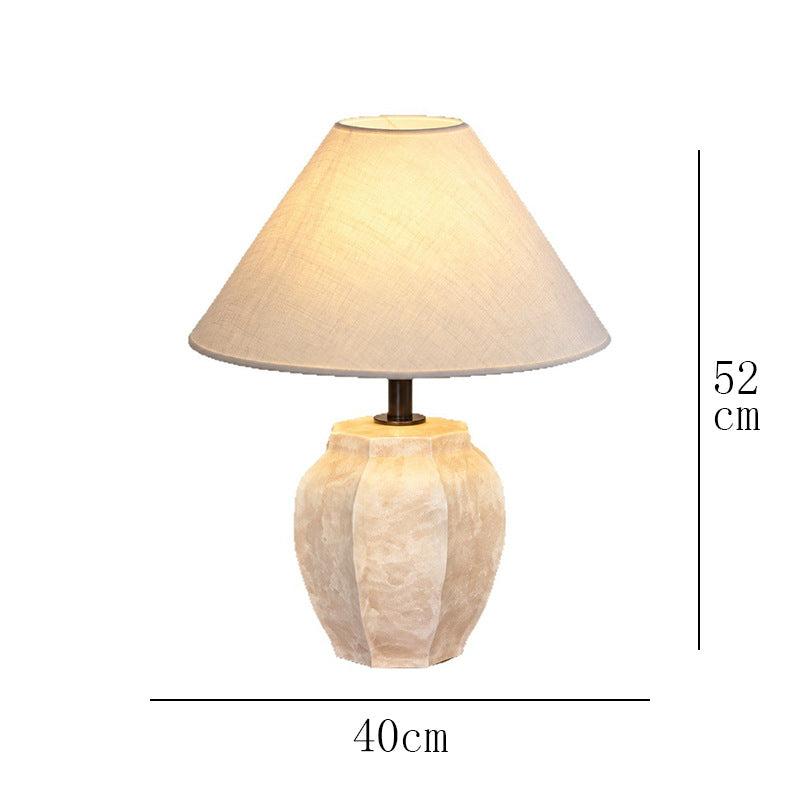 Ivory ceramic jar table lamp, approximately 40 cm wide and 52 cm high