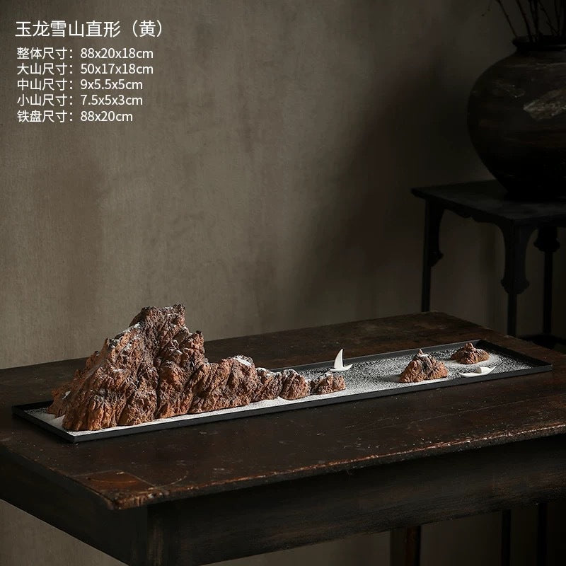 Warm brown Jade Dragon Snow Mountain tabletop sand landscape