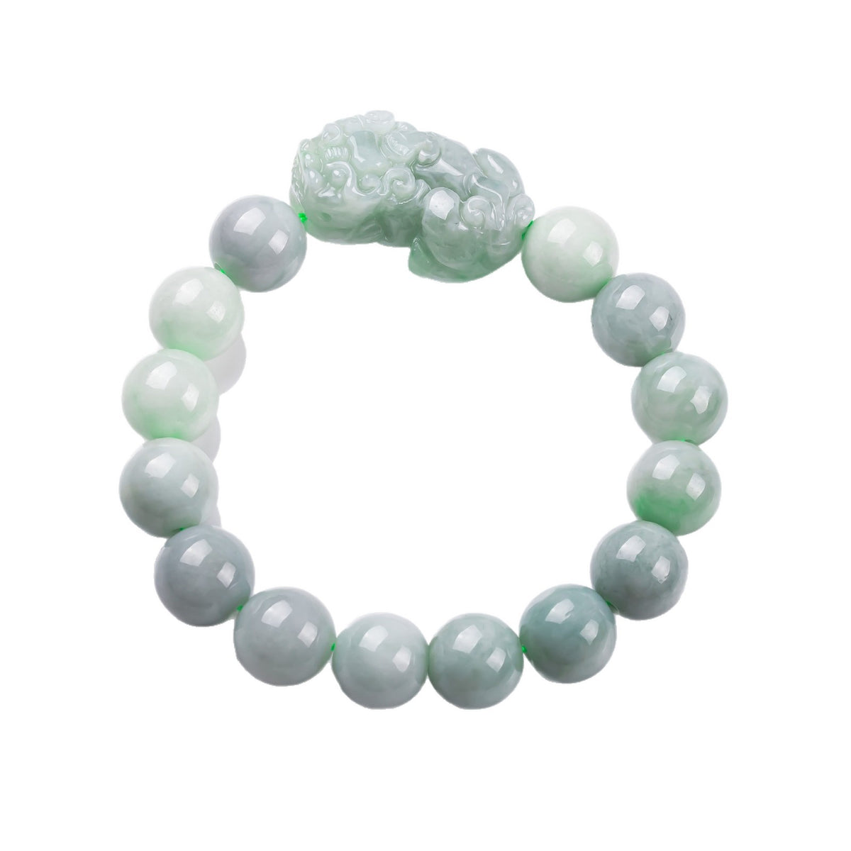 Luxury jadeite Ruyi Pixiu 14mm bead bracelet gift jewelry