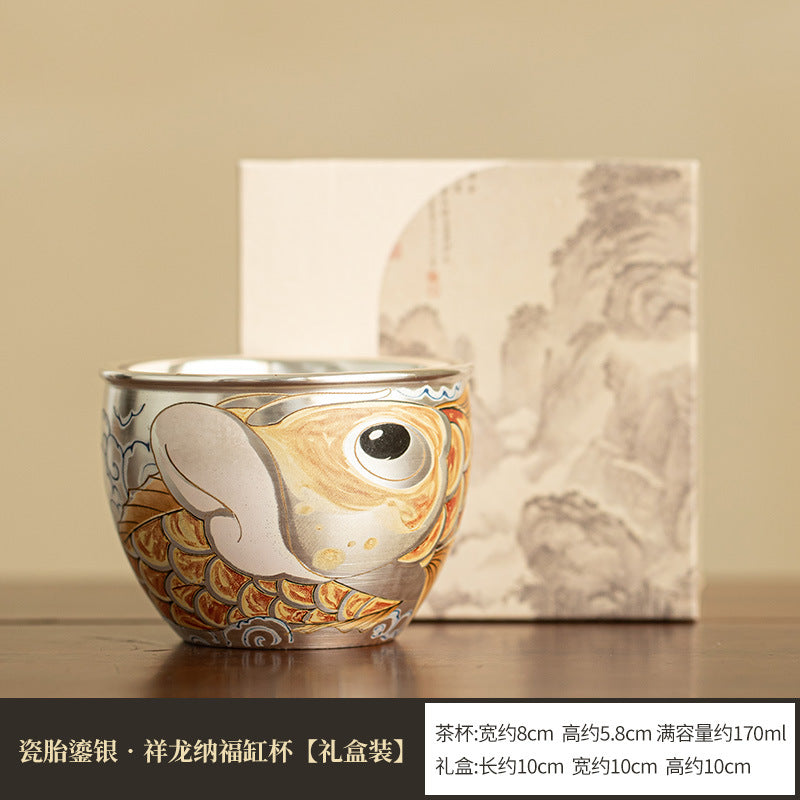 Jingdezhen Handcrafted Pure Ag999 Silver Master Tasting Cup - 90ml