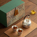 Persimmon Auspicious Pure  Ag999 Silver-Gilded Overhead-Handle Tea Set