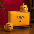 Golden Jin Jun Mei black tea gift box with ceramic tea jar