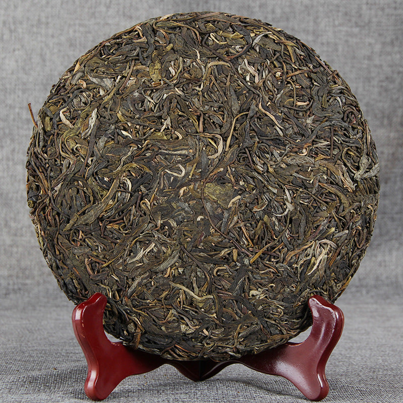 Unwrapped Jingmai Zhichun Qiaomu Raw Pu-erh Tea Cake 357g 景迈之春生普